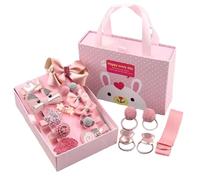 Lot de 18 épingles à cheveux élégantes pour petite fille avec élastiques à cheveux, jolies barrettes en métal, pinces assorties pour coiffures pour fête, école et ballet
