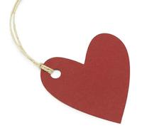 Lot de 18 étiquettes en carton personnalisables avec noms, dates ou phrases avec corde à suspendre Motif cœurs 5,3 x 4,9 cm