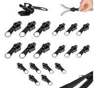 Lot de 18 fermetures éclair de rechange, kit de réparation de fermetures éclair de rechange, en trois tailles, fermetures éclair amovibles pour vêtements, sac, bagages, housse de couette