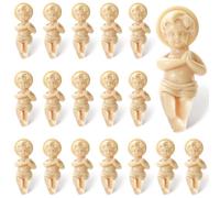 Lot de 18 figurines de Jésus King Cake Baby Jésus en plastique de 3,8 cm avec sac cadeau, mini figurines de Jésus en vrac pour fête de Mardi Gras, décorations de gâteaux de roi, cadeaux d'épiphanie