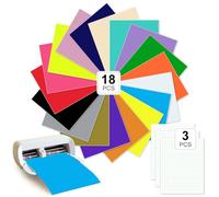 Lot de 18 films de transfert autocollants en vinyle Smart Permanent pour Cricut Joy Xtra - 24 cm x 30,5 cm - Pour ordinateurs portables, téléphones, tasses, décorations murales