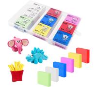 Lot De 18 Gommes À Modeler, 4 X 3,5 Cm, 6 Couleurs, Avec Boîte Transparente, Pour Artistes, Enfants, Peinture, Fournitures Scolaires, Pâte À Modeler Diy[Z1285]