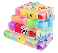 Lot de 18 gommes en caoutchouc - Motif fruits et fleurs - Pour garçons et filles - Pour le dessin et l'écriture - Fournitures de bureau - Souple et flexible