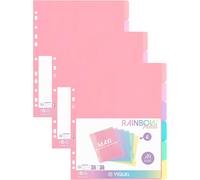 Lot De 18 Intercalaires En Plastique Rainbow Pastel - Maxi Format (24,5x30,5cm) - Pour Classeur A4 Maxi Format Ou Classeur ¿¿ Levier - Coloris Pastel