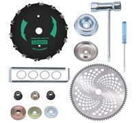 Lot de 18 lames de rechange en carbure de tungstène pour débroussailleuse - 22,9 cm x 20 dents et 25,4 cm x 80 dents - Lames de débroussailleuse avec adaptateur universel - Ensemble de lames de brosse