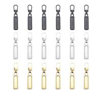 Lot de 18 longues têtes de fermeture éclair - Accessoire universel de réparation de fermeture éclair - Têtes de fermeture éclair amovibles - Convient pour vêtements, valises, jeans, sacs à main