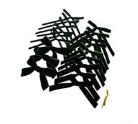 Lot de 18 mini nœuds en velours faits à la main avec petit pendentif pour décoration de sapin de Noël (vert foncé)