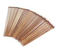 Lot de 18 paires d'aiguilles à tricoter en bambou pour débutants - 2,0 à 10,0 mm d'épaisseur - Aiguilles à tricoter droites en bois avec poignée pour pulls, gants