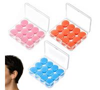Lot de 18 paires de bouchons d'oreilles en silicone pour dormir, réutilisables en silicone souple pour la nuit, pour dormir, voyager, apprendre