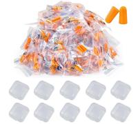 Lot de 18 paires de bouchons d'oreilles réutilisables en mousse ultra douce pour dormir, ronfler, réduction du bruit avec 10 boîtes de rangement pratiques