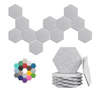Lot de 18 panneaux acoustiques hexagonaux à haute densité, 30,5 x 25,4 x 0,1 cm pour une meilleure réduction du bruit, design à faire soi-même, idéal pour les studios, les bureaux et les cinémas