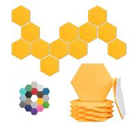 Lot de 18 panneaux acoustiques hexagonaux à haute densité, 30,5 x 25,4 x 0,1 cm pour une meilleure réduction du bruit, design à faire soi-même, idée pour studios, bureaux et cinéma maison (orange)