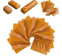 Lot de 18 papiers d'emballage cadeau en forme de pain, papier kraft emboîtable, papier d'emballage qui ressemble à du pain, des baguettes et des toasts rustiques, résistant à l'huile et aux déchirures