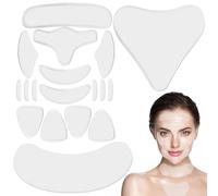 Lot de 18 patchs anti-rides réutilisables en silicone pour front, yeux, joues, cou et poitrine, anti-rides pendant la nuit pendant le sommeil