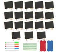 Lot de 18 petits tableaux à craie avec support - Mini tableaux noirs - Étiquettes de prix - Buffet - Mariage