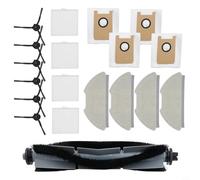 Lot de 18 pièces de rechange pour aspirateur robot Airrobo T20+ avec brosse principale, brosses latérales, filtres, sacs à poussière et chiffons