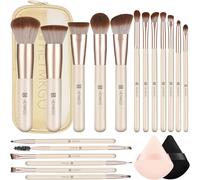 Lot De 18 Pinceaux De Maquillage Professionnels Avec 2 Houppettes À Poudre Et Sac De Voyage Pour Fond De Teint, Poudre, Blush, Fard À Paupières, Pinceaux De Maquillage Et Outils De Maquillage