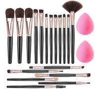 18 Pièces Pinceaux Maquillages, Pinceau de Maquillage Professionnels avec Blender Eponge, Kit Pinceaux Maquillage, Idéal pour Fond de Teint, Teint et Fard à Paupières
