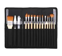 Lot de 18 pinceaux de peinture en nylon portables avec sac pour gouache acrylique, aquarelle, peinture à l'aquarelle, amateurs