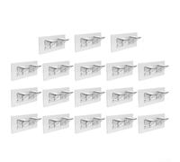 Lot de 18 piquets d'étagère transparents, supports solides pour un montage facile sur des surfaces lisses