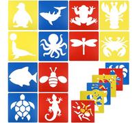 Lot de 18 pochoirs de peinture pour enfants - En plastique - Réutilisables - Pour bricolage, artisanat, apprentissage, scrapbooking, album photo
