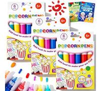 Lot de 18 Popcorn Pens, Stylos magiques à effet gonflant 3D ; stylos créatifs pour tous les âges ; parfaits pour la carterie, les loisirs créatifs et les projets artistiques，18 pcs