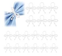 Lot de 18 ronds de serviette réglables en perles d'imitation pour mariages, dîners et utilisation quotidienne