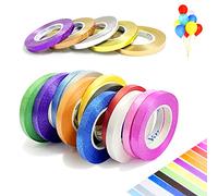 Lot de 18 rouleaux de rubans décoratifs pour ballons pour accessoires décoratifs tels que travaux manuels, emballages cadeaux, nœuds de fleuriste, rubans de mariage ou de fête d'anniversaire, 10 m