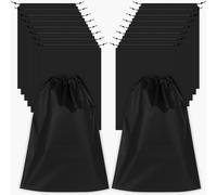 Lot de 18 sacs à chaussures de voyage, 30 x 40 cm, sacs de voyage pour chaussures, sacs de rangement pour hommes et femmes, noir, Noir Lot de 18