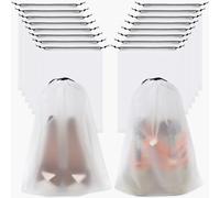 Lot de 18 Sacs à Chaussures de Voyage, 30 x 40 cm, Sacs de Voyage pour Chaussures, Sacs de Rangement pour Hommes et Femmes, Blanc, Sacs à Chaussures