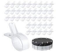 Lot de 18 serre joints pour bâche de piscine, Pinces à grande envergure, Pince à ressort forte pour couverture de piscine, accessoires de piscine, Clips pour bâche de protection (Blanc, Grand x 36)