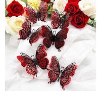 Lot de 18 stickers muraux 3D en forme de papillon pour décoration murale de chambre à coucher, salon, porte, etc