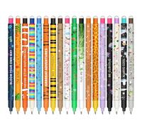 Lot de 18 stylos gel effaçables avec encre thermosensible,gamme de couleurs d'encre et de motifs de baril, pointe de 0,7mm,licorne,hippopotame,papillon,corgi,tigre,girafe,ours en Sonnette de vélo