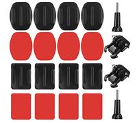 Lot de 18 supports adhésifs plats incurvés pour casque avec kit d'accessoires, compatible avec GoPro Hero 10/9/8/7, Fusion, 6/5/4, Session, 3+/3/2/1, caméra d'action
