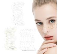 Lot de 18 tatouages à paillettes Freckles Tatouage Freckles Tatouage Paillettes Freckles Face Tattoo Taches de rousseur Tatouage Imperméable et résistant à la transpiration Convient pour costumes de