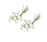 Lot de 18 tiges de fleurs artificielles Billy de 25,4 cm - Bouquet de fleurs permanentes pour couronne, décoration de table, de fête de mariage, de centre de table, de magasin de vacances (blanc)