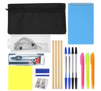 Lot de 18 trousses remplies pour la rentrée scolaire, trousse de papeterie pour école secondaire, trousse à crayons pour examens avec taille-crayon et notes adhésives, surligneur, crayons, ensemble de