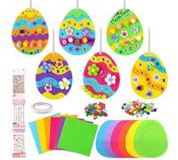 Lot de 18 œufs de Pâques pour enfants - Décoration d'œufs de Pâques - Kit de bricolage pour enfants - Décoration de Pâques pour bricolage