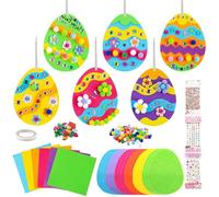 Lot de 18 œufs de Pâques pour enfants - Kit d'artisanat pour enfants - Pour bricolage et décoration de Pâques - Pour enfants