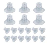 Lot de 18 ventouses avec filetage et écrou moleté - En PVC - Diamètre : 25 mm - Transparent - Sans perçage - Extra solides - Pour fenêtre, voiture, décoration, suspension