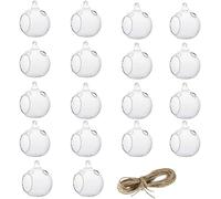 Lot de 18 Weddig Hagig Verre Orbes 80mm, Verre Thé Lumière Terrarium, Haig Verre Globes, Globe Terrarium, Photophores, Weddig Decor Idoor Extérieur, Clear, 18