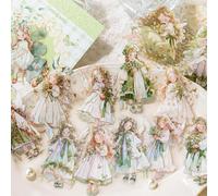 Lot De 180 Autocollants Scrapbooking Esthétiques Angel Girl-Accessoires Transparents Pet Pour Bullet Journal,Artisanat,Ordinateurs