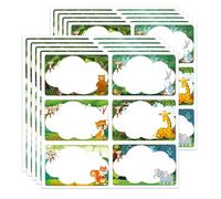 Lot de 180 étiquettes autocollantes pour salle de classe - 5,6 x 7,6 cm - Motif animal coloré - Pour bureau, étudiant, école, casier