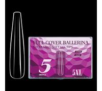 Lot de 180 extensions d'ongles artificiels extra transparentes - Taille 5XL - Pour manucure française - Coupe naturelle - En acrylique professionnel