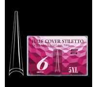Lot de 180 extensions d'ongles artificiels extra transparentes - Taille 5XL - Pour manucure française - Coupe naturelle - En acrylique professionnel