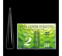 Lot de 180 extensions d'ongles artificiels extra transparentes - Taille 5XL - Pour manucure française - Coupe naturelle - En acrylique professionnel