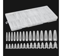 Lot de 180 faux ongles transparents en forme d'amande, en forme d'amande, fournitures de beauté pour la maison, le salon, pour la famille, les amis, les mariages
