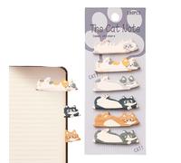 Lot de 180 feuilles de marque-pages en papier avec dessins animés - Notes adhésives amusantes de chats - Pour étudiantes, enseignants, enfants, école, travail, classe et fête