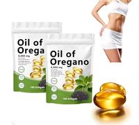 Lot de 180 gélules molles d'huile d'origan | Formulée 2 en 1 avec de l'huile de graines de noir, du carvacrol et de la thymoquinone 4 fois | Sans OGM, sans gluten, sans danger des ingrédients