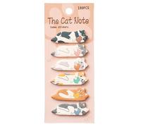 Lot de 180 marque-pages adhésifs en forme de chaton pour bloc-notes, planificateur, étiquettes inscriptibles de 15 x 45 mm